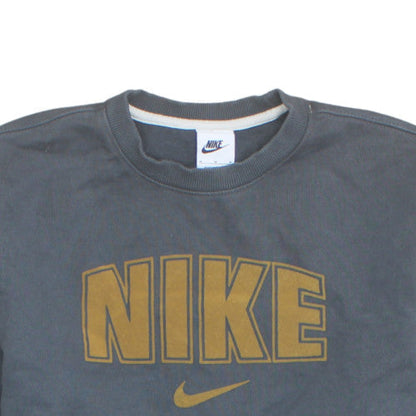 Nike Women’s Grey Cotton Blend Pullover Sweatshirt M Logo