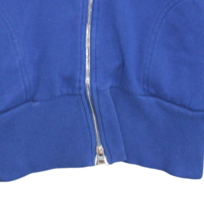 Diesel Women Blue Full Zip Hoodie L Cotton Blend Casual Sweatshirt