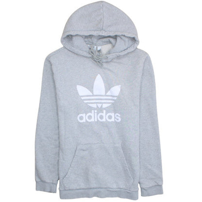 adidas Men's Grey Small Pullover Hoodie with Logo Graphic Print
