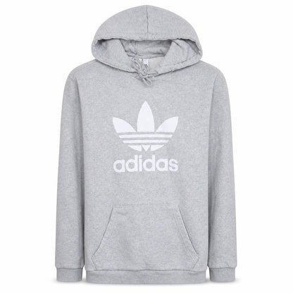adidas Men's Grey Small Pullover Hoodie with Logo Graphic Print