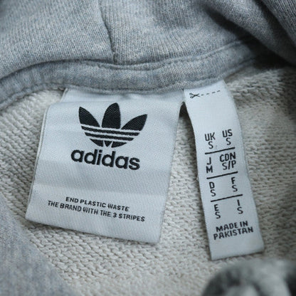 adidas Men's Grey Small Pullover Hoodie with Logo Graphic Print