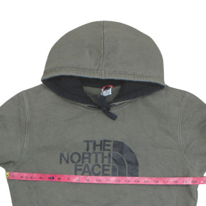 The North Face Mens Green Pullover Hoodie Medium Cotton Logo