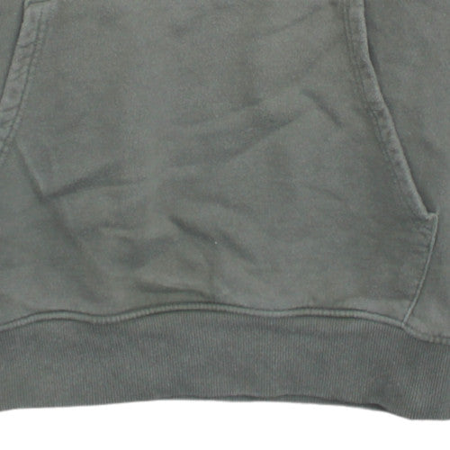 The North Face Mens Green Pullover Hoodie Medium Cotton Logo