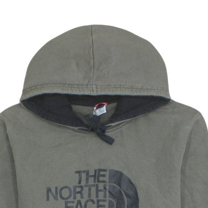 The North Face Mens Green Pullover Hoodie Medium Cotton Logo