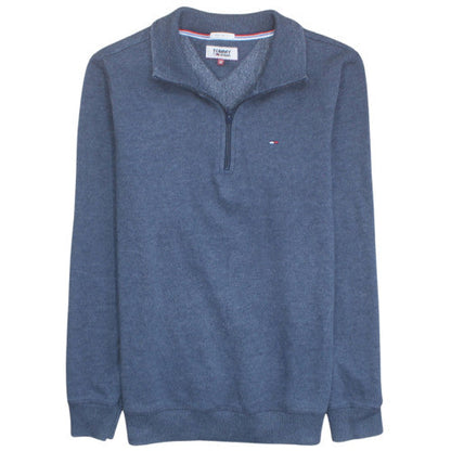 Tommy Jeans Men’s Blue 1/4 Zip Pullover Sweatshirt M Regular Fit
