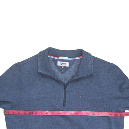 Tommy Jeans Men’s Blue 1/4 Zip Pullover Sweatshirt M Regular Fit