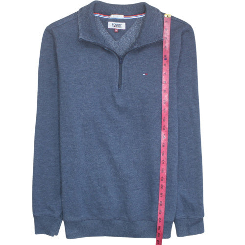 Tommy Jeans Men’s Blue 1/4 Zip Pullover Sweatshirt M Regular Fit