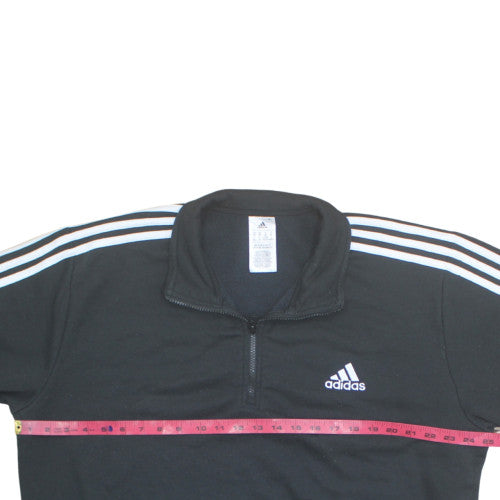 Adidas Men's Black XL 1/4 Zip Pullover Sweatshirt with Embroidered Logo