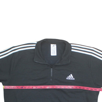 Adidas Men's Black XL 1/4 Zip Pullover Sweatshirt with Embroidered Logo