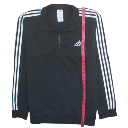 Adidas Men's Black XL 1/4 Zip Pullover Sweatshirt with Embroidered Logo