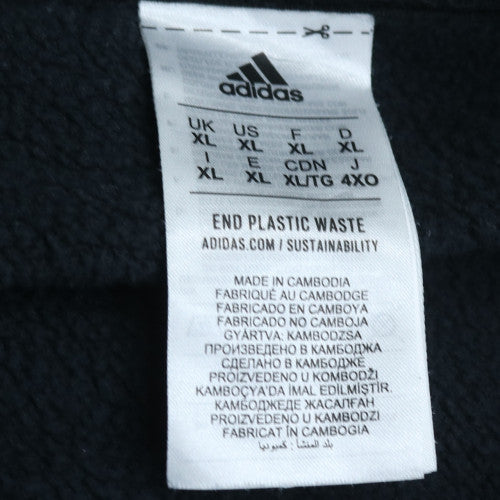 Adidas Men's Black XL 1/4 Zip Pullover Sweatshirt with Embroidered Logo