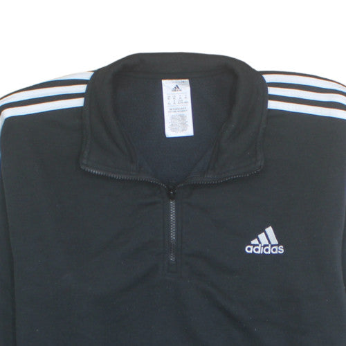 Adidas Men's Black XL 1/4 Zip Pullover Sweatshirt with Embroidered Logo
