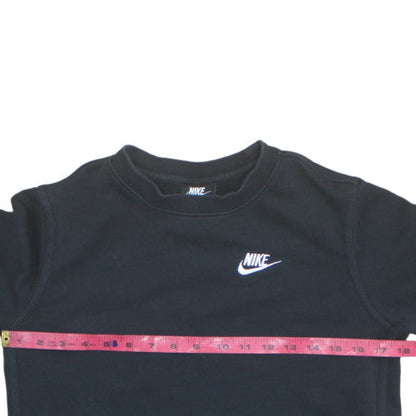 Nike Boys Black XL Pullover Fleece Sweatshirt Crew Neck Logo Jumper