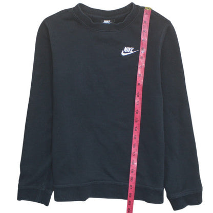 Nike Boys Black XL Pullover Fleece Sweatshirt Crew Neck Logo Jumper