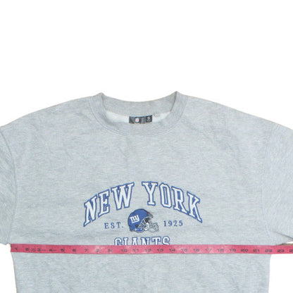 NFL Team Apparel Men's Grey New York Giants Sweatshirt S Crew Neck Pullover