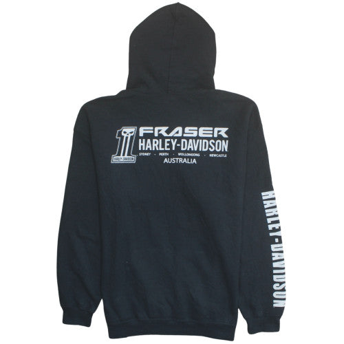 Harley-Davidson Men's Black Pullover Hoodie L Motorcycle Graphic