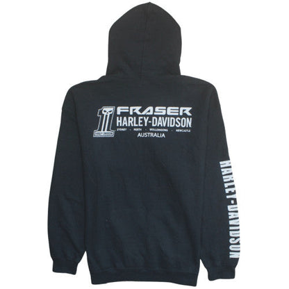 Harley-Davidson Men's Black Pullover Hoodie L Motorcycle Graphic