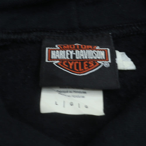 Harley-Davidson Men's Black Pullover Hoodie L Motorcycle Graphic