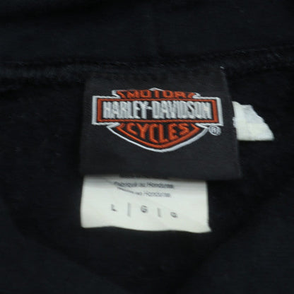 Harley-Davidson Men's Black Pullover Hoodie L Motorcycle Graphic