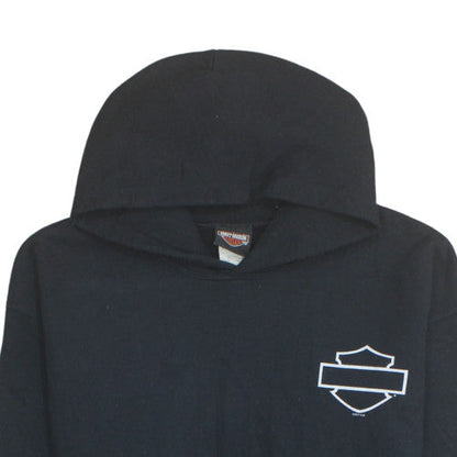 Harley-Davidson Men's Black Pullover Hoodie L Motorcycle Graphic