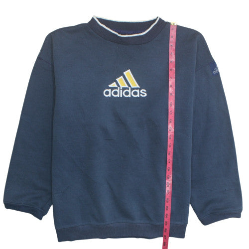 Adidas Men's Blue XL Pullover Sweatshirt Crew Neck Embroidered Logo