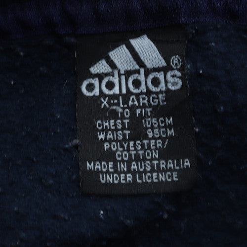 Adidas Men's Blue XL Pullover Sweatshirt Crew Neck Embroidered Logo