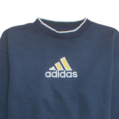 Adidas Men's Blue XL Pullover Sweatshirt Crew Neck Embroidered Logo