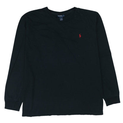 Ralph Lauren Men's Black Long Sleeve Crew Neck Cotton T-Shirt XL