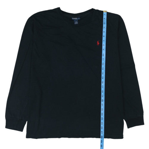Ralph Lauren Men's Black Long Sleeve Crew Neck Cotton T-Shirt XL