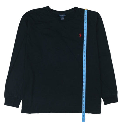 Ralph Lauren Men's Black Long Sleeve Crew Neck Cotton T-Shirt XL