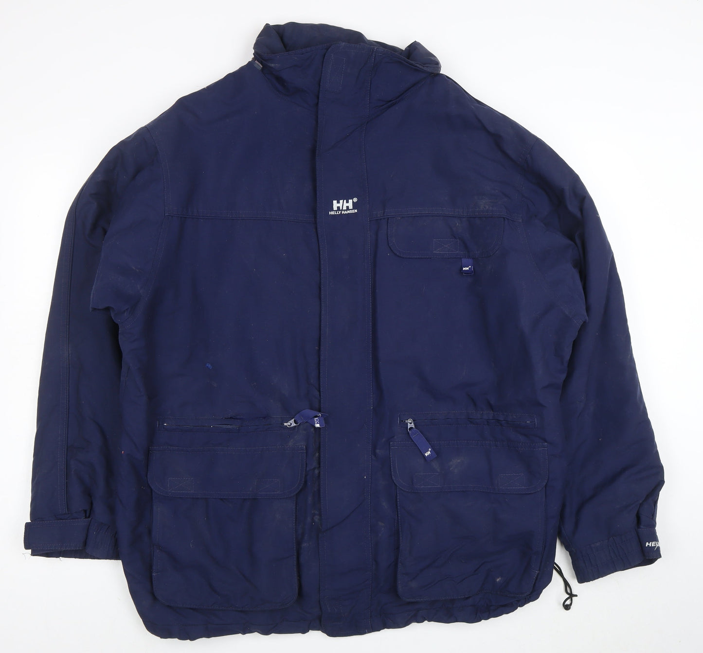 Helly Hansen Men's Blue Waterproof Parka Jacket Size L