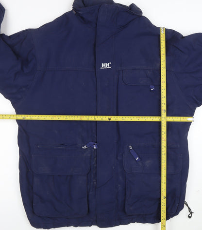 Helly Hansen Men's Blue Waterproof Parka Jacket Size L