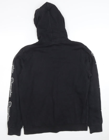 Champion Boys Black Pullover Hoodie 16 Years Fleece Logo Sports Casual