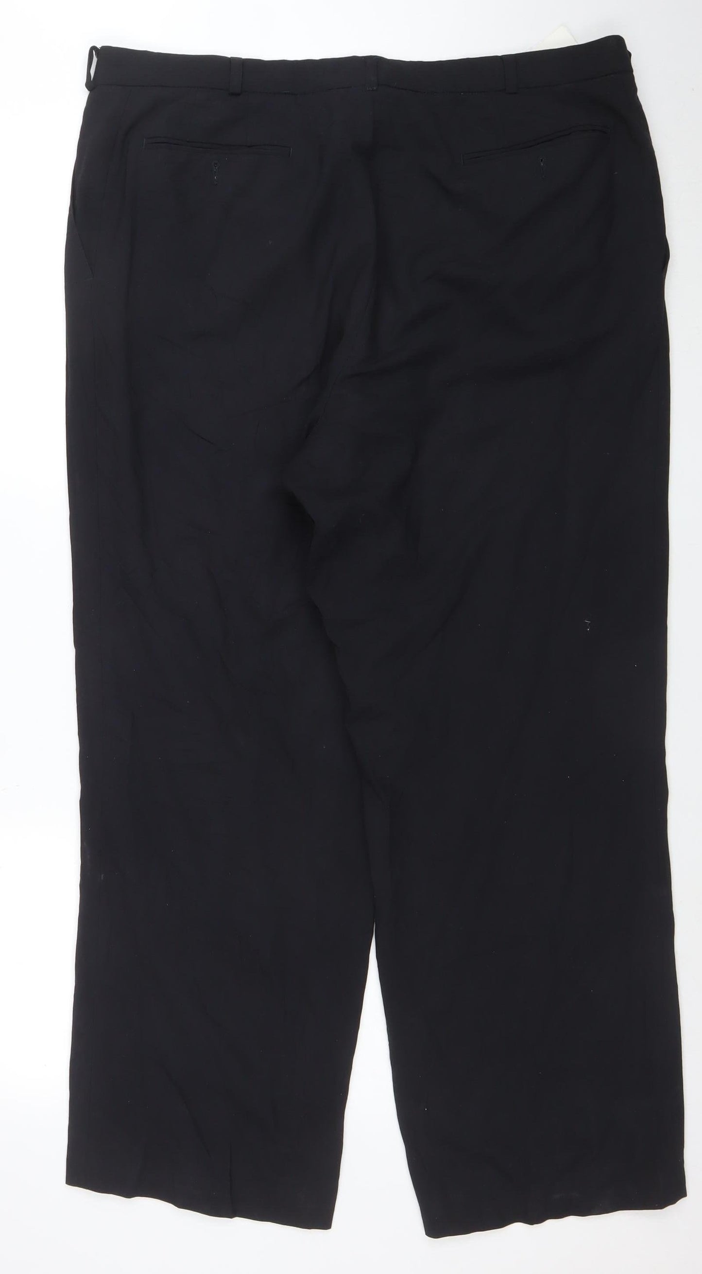 Digel Men's Black Wool Blend Regular Fit Dress Trousers W46