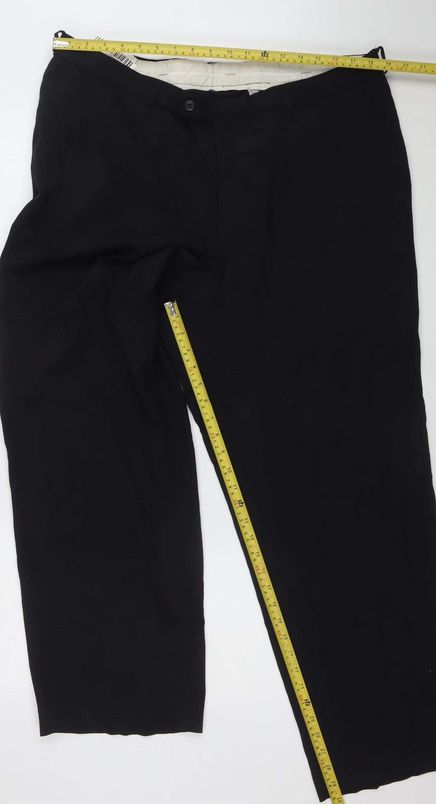 Digel Men's Black Wool Blend Regular Fit Dress Trousers W46