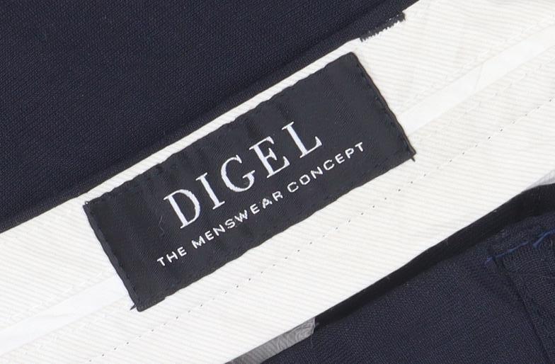 Digel Men's Black Wool Blend Regular Fit Dress Trousers W46