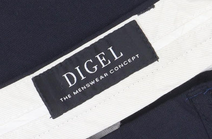 Digel Men's Black Wool Blend Regular Fit Dress Trousers W46