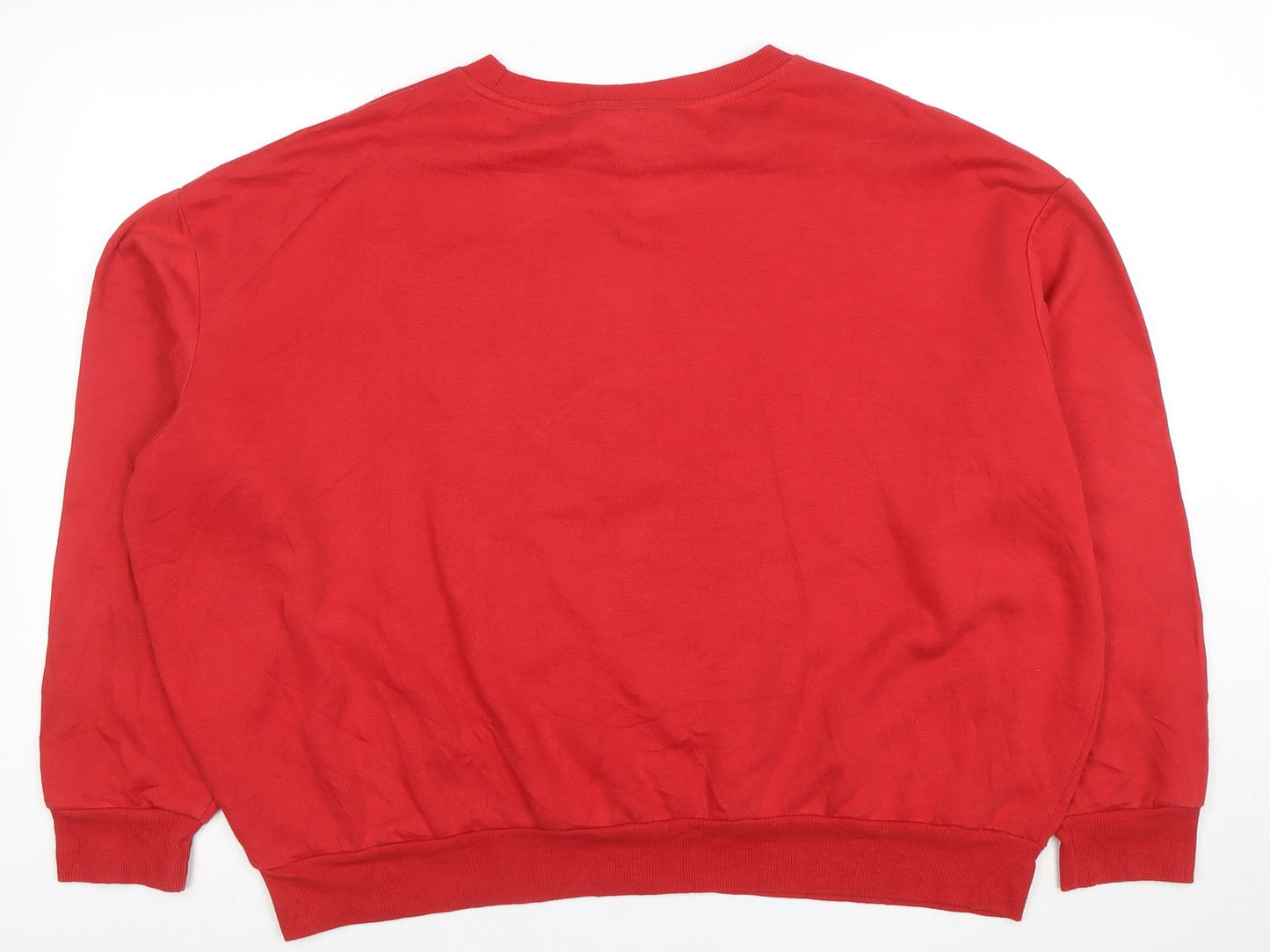 Disney Women Red Mickey Mouse Pullover Sweatshirt XL