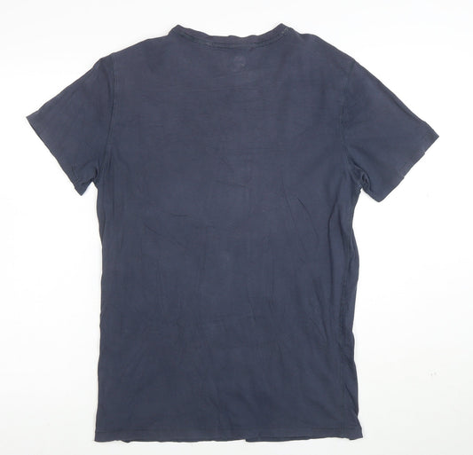 Timberland Men's Blue XS Regular Fit Organic Cotton Logo T-Shirt