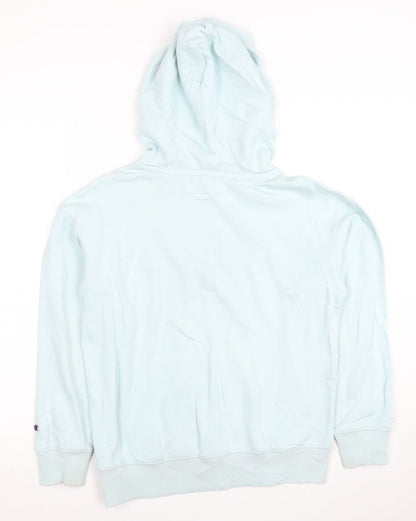 Champion Girls Blue Pullover Hoodie L Embroidered Logo Fleece