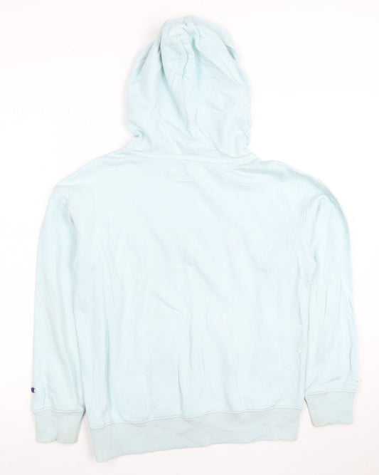 Champion Girls Blue Pullover Hoodie L Embroidered Logo Fleece