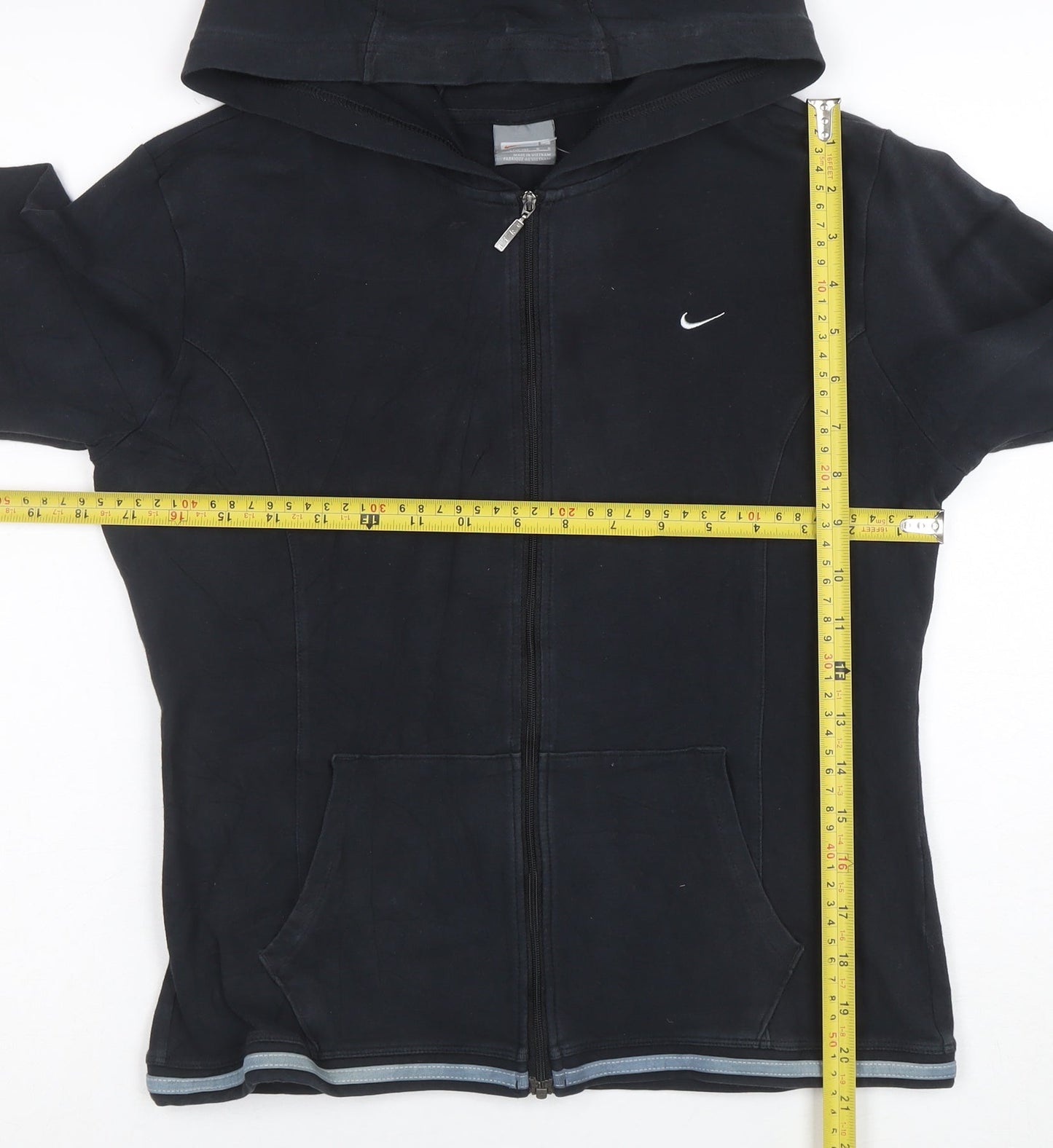 Nike Women's Black Full Zip Hoodie Size L Cotton Blend Sportswear