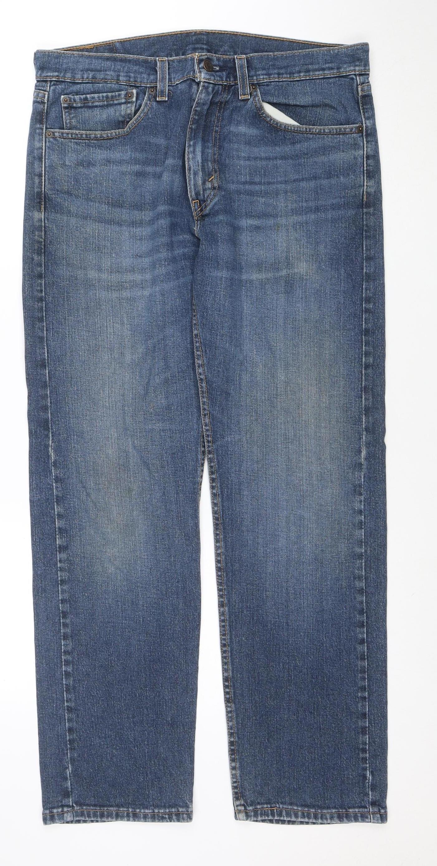 Levi's 505 Men's Blue Straight Denim Jeans 34W 30L Zip Fly