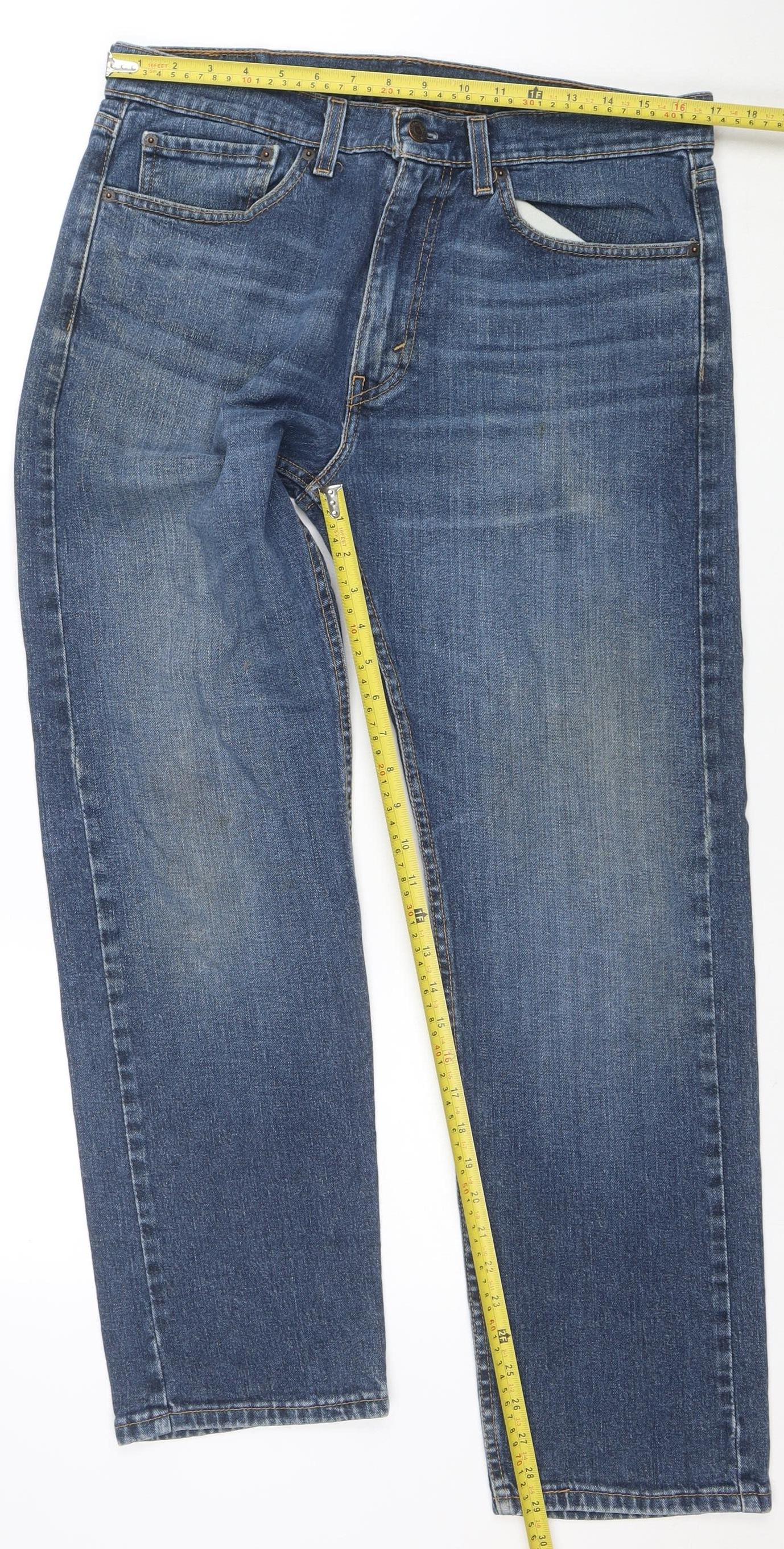 Levi's 505 Men's Blue Straight Denim Jeans 34W 30L Zip Fly