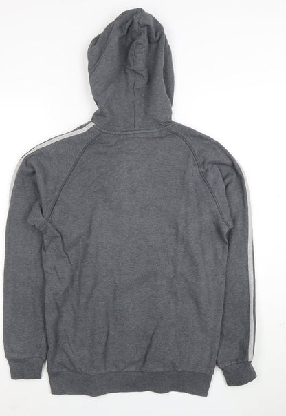 Adidas Boys Grey Full Zip Hoodie 13-14 Years Performance Essentials