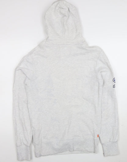 Superdry Men's Grey Pullover Hoodie M Graphic Print Classic Style