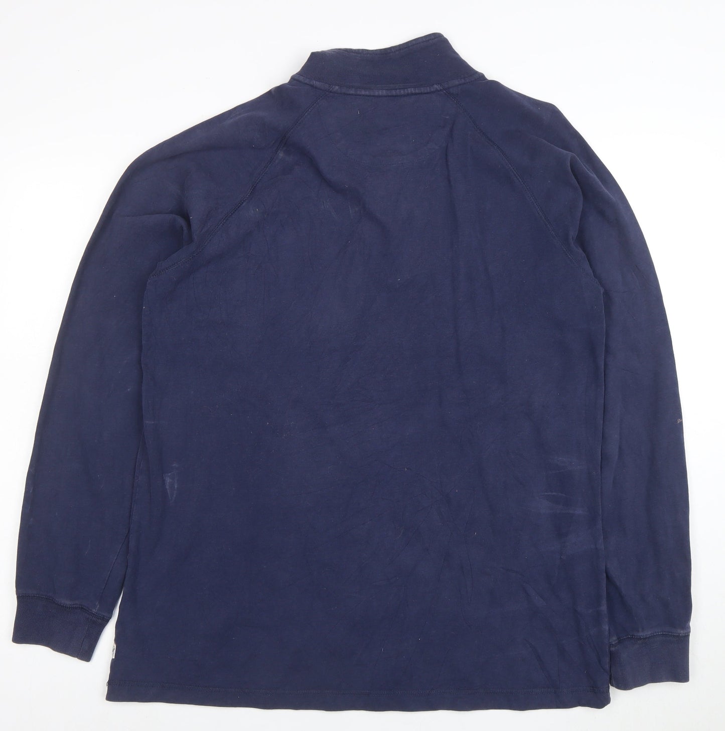 Chaps Men's Blue 1/2 Zip Striped Cotton Sweatshirt Size L