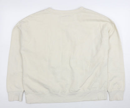 Disney Womens Beige Mickey Mouse Pullover Sweatshirt Size M 12/14