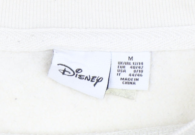 Disney Womens Beige Mickey Mouse Pullover Sweatshirt Size M 12/14