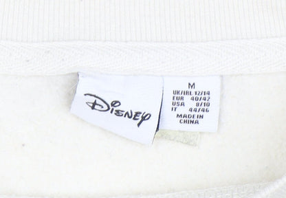 Disney Womens Beige Mickey Mouse Pullover Sweatshirt Size M 12/14